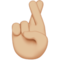 Crossed Fingers - Medium Light emoji on Apple